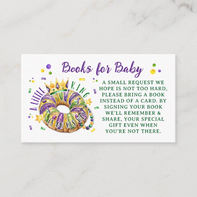 Mardi Gras Books for Baby Request Enclosure Card (Front)