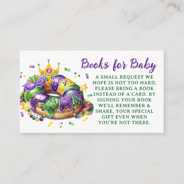 Mardi Gras Books for Baby Request Enclosure Card (Front)