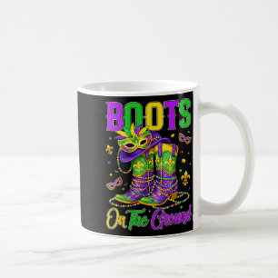 Mardi Gras Boots On The Ground Cowgirl Western Bla Coffee Mug
