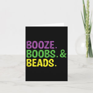 Mardi Gras Booze Beads Funny Fat Tuesday Carnival Card