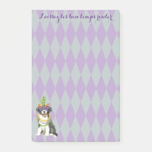Mardi Gras Border Collie Post-it Notes