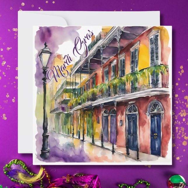 Mardi Gras Bourbon Street Invitation (Creator Uploaded)