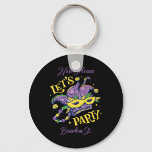 Mardi Gras Bourbon Street New Orleans Souvenir Lou Key Ring