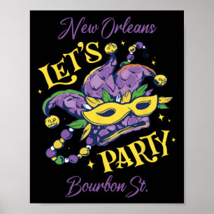 Mardi Gras Bourbon Street New Orleans Souvenir Lou Poster