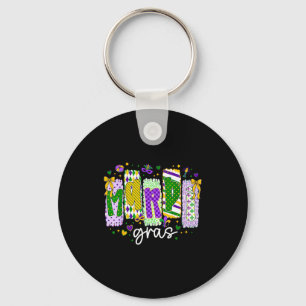 Mardi Gras Bow Coquette Bow Fat Tuesday New Orlean Key Ring
