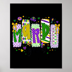 Mardi Gras Bow Coquette Bow Fat Tuesday New Orlean Poster