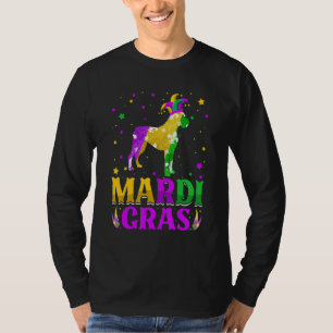 Mardi Gras Boxer Dog Lover Carnival Jester T-Shirt