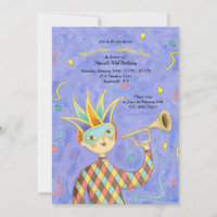 Mardi Gras Boy Birthday Invitation