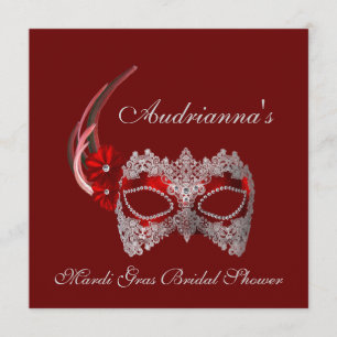 "Mardi Gras Bridal Shower" Invitation
