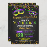 Mardi Gras Bridal Shower Invitation