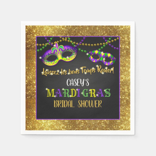 Mardi Gras Bridal Shower Napkin (Front)
