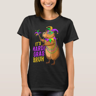 Mardi Gras Bruh Funny Capybara Festival T-Shirt