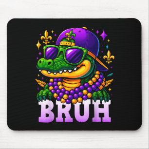 Mardi Gras Bruh Mardigator Alligator Costume Teens Mouse Pad