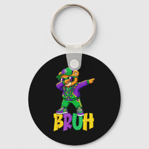 Mardi Gras Bruh Teddy Bear Hip Hop Boys Men New Or Key Ring