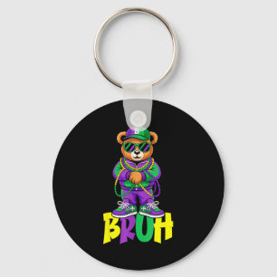 Mardi Gras Bruh Teddy Bear Hip Hop Boys Men New Or Key Ring