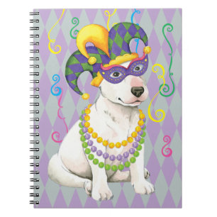 Mardi Gras Bull Terrier Notebook
