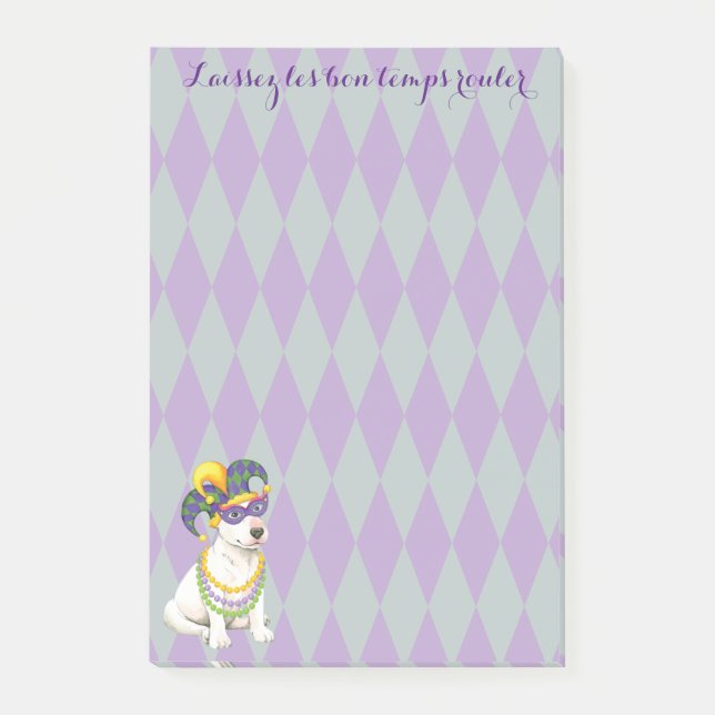 Mardi Gras Bull Terrier Post-it Notes (Front)