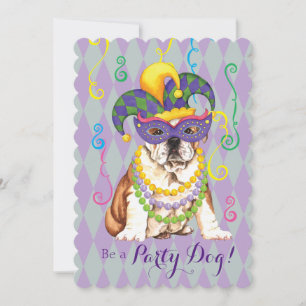 Mardi Gras Bulldog Invitation