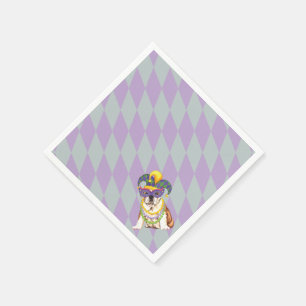 Mardi Gras Bulldog Napkin