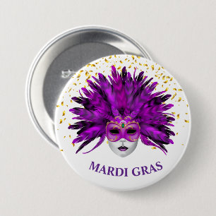 Mardi Gras Button Pin