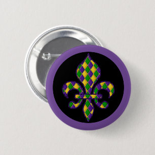 Mardi Gras Button Pin