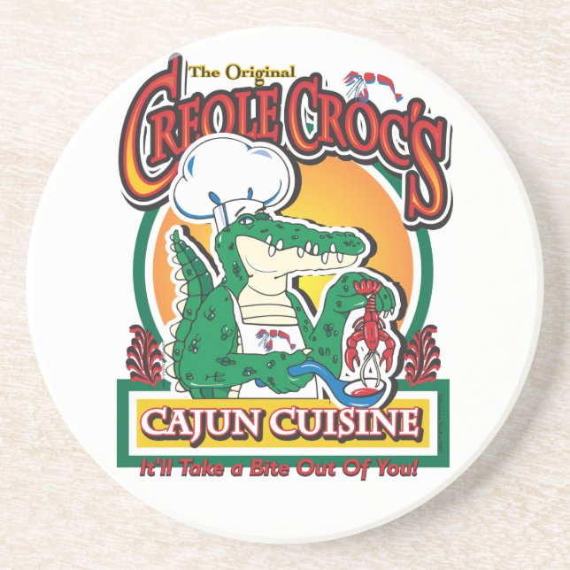 Mardi Gras Cajun Crocodile Coaster (Front)