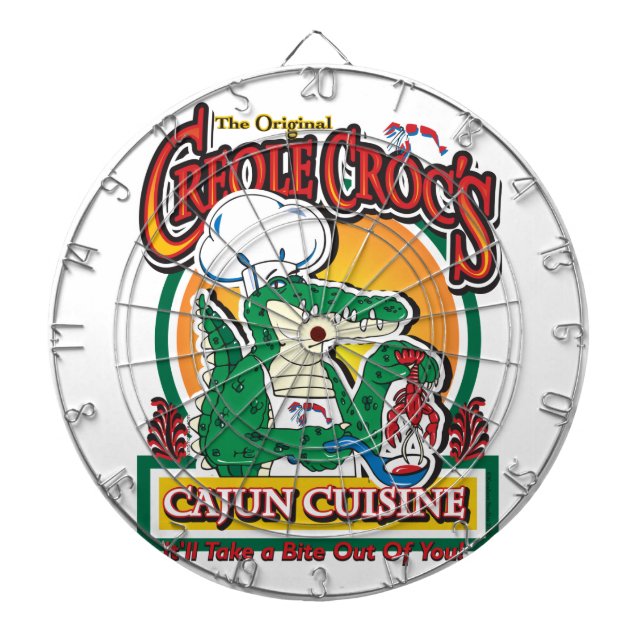 Mardi Gras Cajun Crocodile Dartboard (Front)