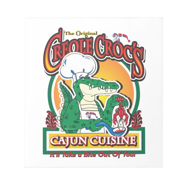 Mardi Gras Cajun Crocodile Notepad (Front)