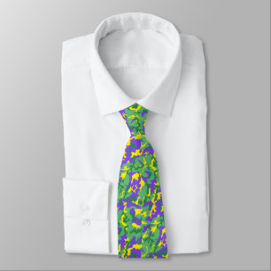 Mardi Gras Camo Camouflage Pattern Tie