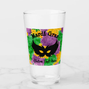 Mardi Gras Camouflage Mask Glass