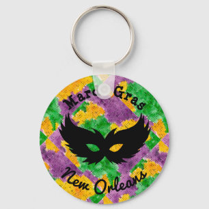 Mardi Gras Camouflage Mask Key Ring