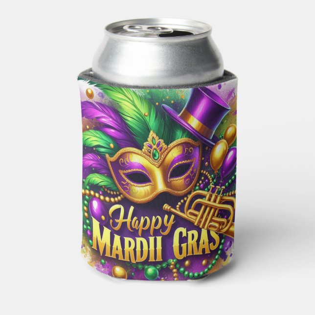 Mardi Gras Can Decor Can Cooler (Can Back)