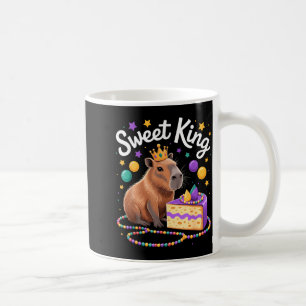 Mardi Gras Capybara Sweet King Cake Crown Carnival Coffee Mug