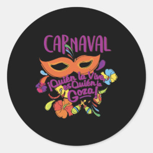 Mardi Gras Carnaval Funny Carnaval De Byrranquilla Classic Round Sticker