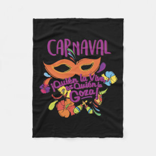 Mardi Gras Carnaval Funny Carnaval De Byrranquilla Fleece Blanket