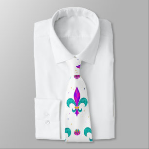 Mardi Gras Carnaval Green & Purple Masquerade Fun  Tie