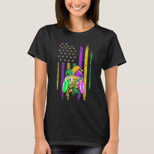Mardi Gras Carnival Beads American Flag Mardi Gras T-Shirt