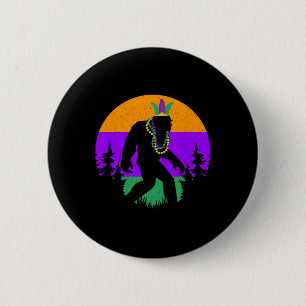 Mardi Gras Carnival Bigfoot New Orleans Cajun Fest 6 Cm Round Badge