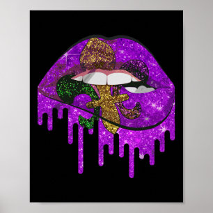 Mardi Gras Carnival Costume Purple And Gold Fleur- Poster