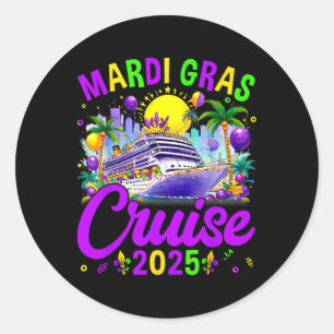 Mardi Gras Carnival Cruise 2025 Family Cruising Classic Round Sticker