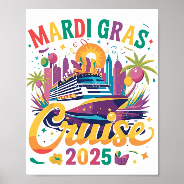 Mardi Gras Carnival Cruise 2025 Family Cruising Ma Poster (Front)
