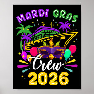 Mardi Gras Carnival Cruise Crew 2026 Trip Family M Poster