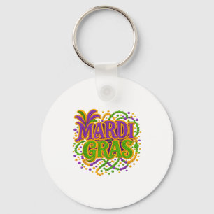 Mardi Gras Carnival Fat Tuesday Latch Hook Yarn Cr Key Ring