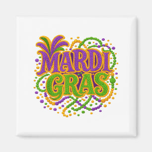 Mardi Gras Carnival Fat Tuesday Latch Hook Yarn Cr Magnet