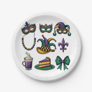 Mardi Gras Carnival Festival New orlean Paper Plate