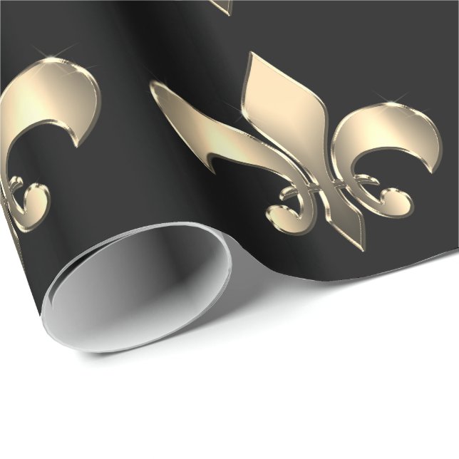 Mardi Gras Carnival Fleur de Lis Wrapping Paper (Roll Corner)