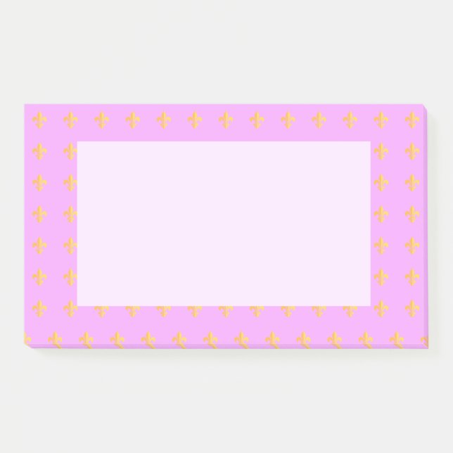 Mardi Gras Carnival Harlequin Gold Fleur de Lis Post-it Notes (Front)