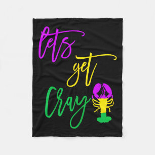 Mardi Gras Carnival Holiday Drinking Funny Lets Fleece Blanket