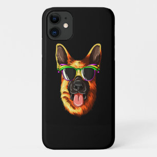 Mardi Gras Carnival Mask German Shepherd iPhone 11 Case