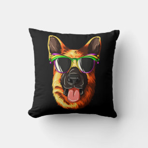 Mardi Gras Carnival Mask German Shepherd Cushion